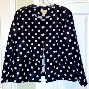 Black and white polkadot, Ann Taylor loft, blazer jacket
